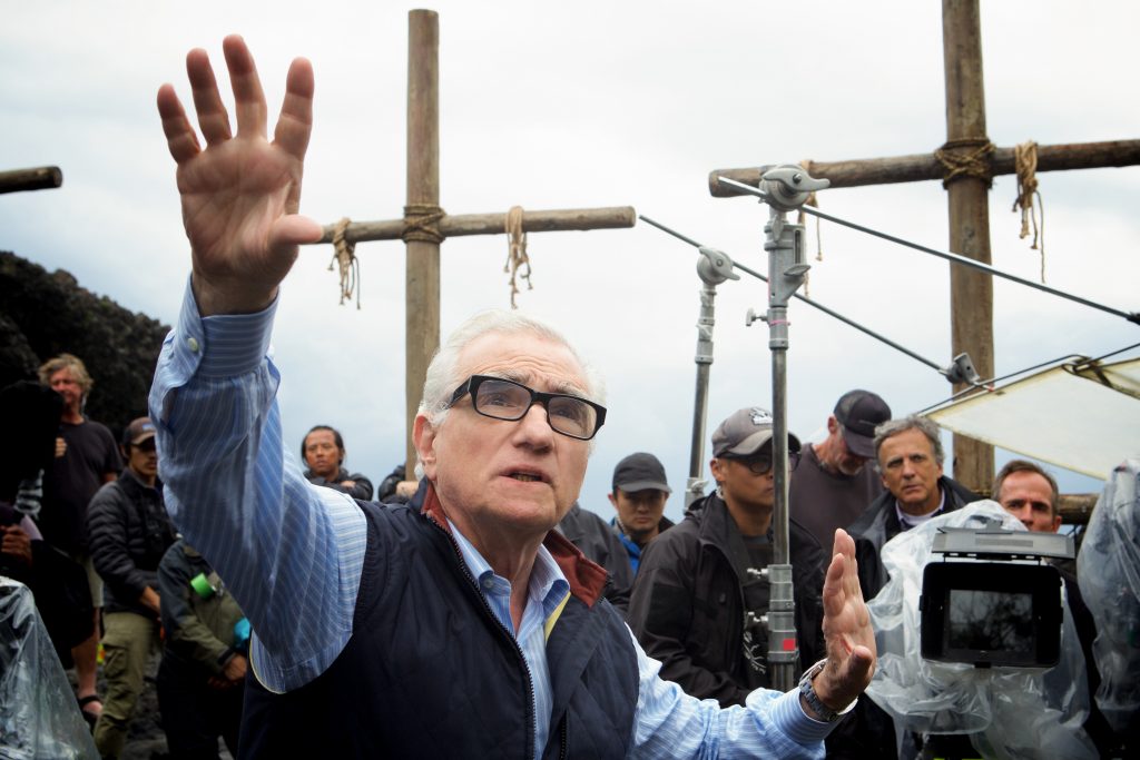 Director Martin Scorsese on the set of SILENCE. 